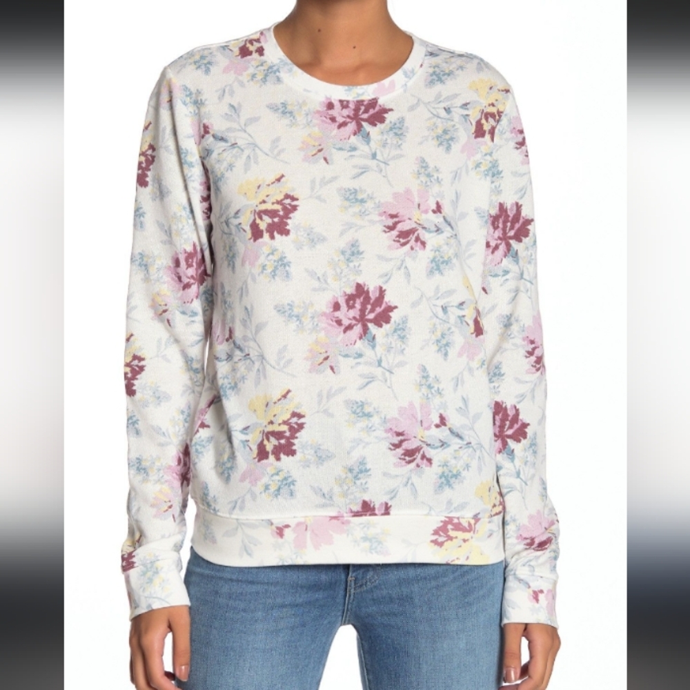 Lucky Brand Sweatshirt Floral Pattern Sz XL